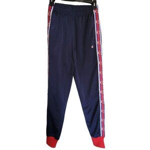 Champion Men's Vintage Striped Drawstring Pull On Jogger Sweatpants Blue Size XS